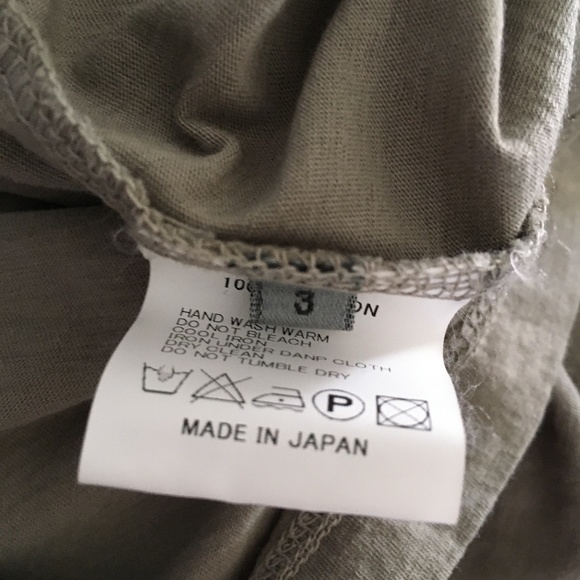 THE VIRIDI-ANNE Japan Taupe Tan Asymmetric Cotton Tee 3 - Picture 4 of 4